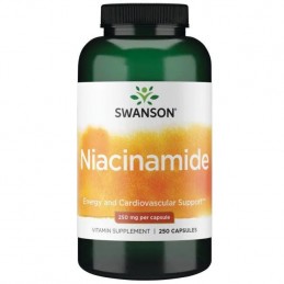 Swanson Niacinamide - Vitamina B3 250 mg - 250 Capsule Beneficii Niacinamide- metabolizarea normala a energiei, contribuie la re
