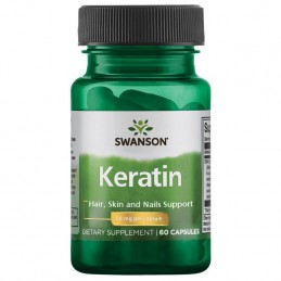 Keratină 50 mg 60 Capsule, Swanson Beneficii Keratina: ceară naturală și pură, fabricat din lână tibetană, promovează articulați