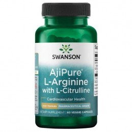 Swanson L-Arginine / L-Citrulline - 60 Capsule Beneficii L-Arginine / L-Citrulline: se transformă cu ușurință în Oxid Nitric, sp