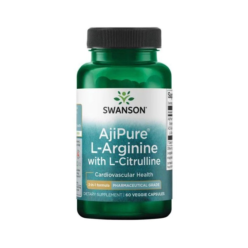 Swanson L-Arginine / L-Citrulline - 60 Capsule Beneficii L-Arginine / L-Citrulline: se transformă cu ușurință în Oxid Nitric, sp