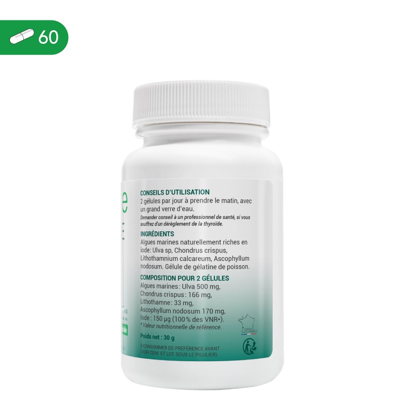 Iod organic din alge marine Kelp 60 Capsule, Oemine - 2 | YEO