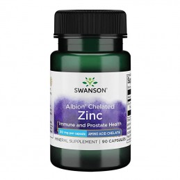 Zinc Chelated 30 mg 90 Capsule, Swanson Beneficii Zinc chelated: reglarea proceselor metabolice si a activitatii enzimelor din o