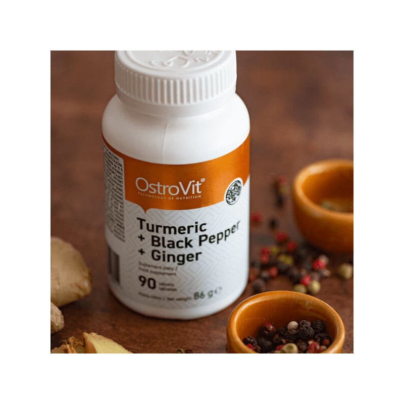 OstroVit Curcuma + Piper negru + Ghimbir 90 Tablete - 4 | YEO