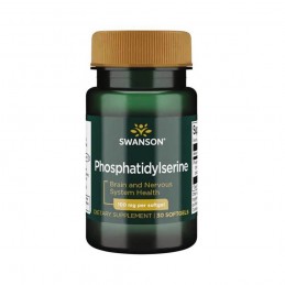 Swanson Fosfatidilserina 100 mg – 30 Capsule – Memorie, Focus si Reducere Stres Beneficii Fosfatidilserina: mentine o minte sana