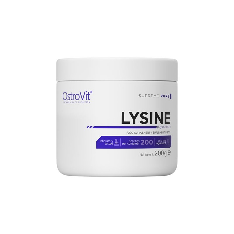 OstroVit Supreme Pure Lysine pulbere 200 grame Beneficii L-Lizina: ajuta la producerea de enzime, hormoni si anticorpi, componen