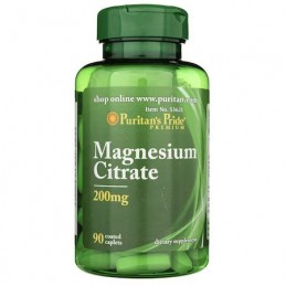 Puritan Pride Magnesium Citrate - 200mg - 90 Capsule BENEFICII MAGNEZIU CITRAT: regleaza tensiunea arteriala, amelioreaza migren