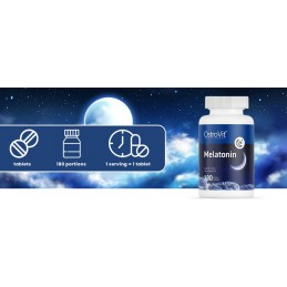 Melatonină 1mg 180 Tablete, OstroVit Beneficii Melatonina: eficient impotriva tulburarilor de somn, imbunatateste calitatea somn