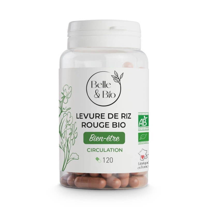Belle&Bio Drojdie de orez rosu Bio, Red yeast rice BIO, 120 capsule