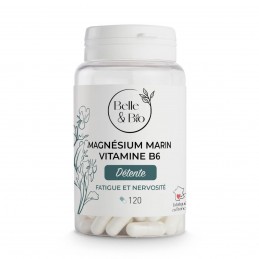 Belle&Bio Magneziu Marin + B6 120 Capsule – Somn & Relaxare Beneficii Magneziu marin si Vitamina B6: mentine metabolismul energe