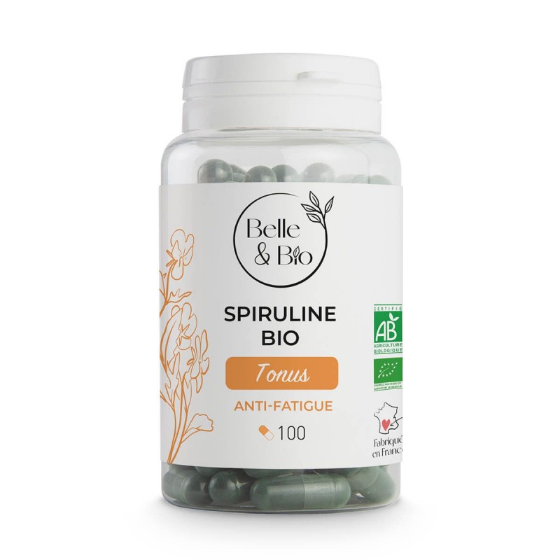Belle&Bio Spirulina Bio - Spirulina Organica 100 Capsule Beneficii Spirulina Organica: in caz de oboseală, ofera vitalitate corp