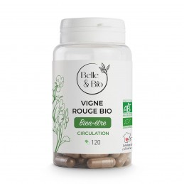 Belle&Bio Vita de vie rosie Bio 120 capsule (Pentru sistemul cardiovascular, varice) Beneficii Vita de vie rosie: recomandat in 