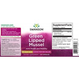Green Lipped Mussel - Scoica cochilie verde 500 mg 60 Capsule, Swanson Green Lipped Mussel - Scoica cochilie verde Beneficii: aj