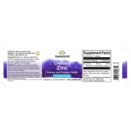 Albion Chelated Zinc - Zinc chelat 30mg 90 Capsule, Swanson Zinc chelat beneficii: reglarea proceselor metabolice si a activitat