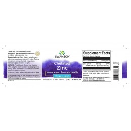 Swanson Zinc Chelat Albion 30 mg – 90 Capsule – Imunitate si Testosteron Zinc chelat beneficii: reglarea proceselor metabolice s