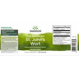 Swanson Sunatoare 375 mg – 120 Capsule – Stare de Spirit si Echilibru Emotional Beneficii Sunatoare - St. John's Wort: ofera o s