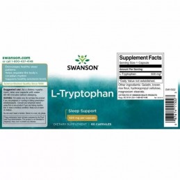 Swanson L-Tryptophan 500mg 60 Capsule Trptofan beneficii: tulburare somn și insomnie, in caz de depresie, anxietate, reduce apet