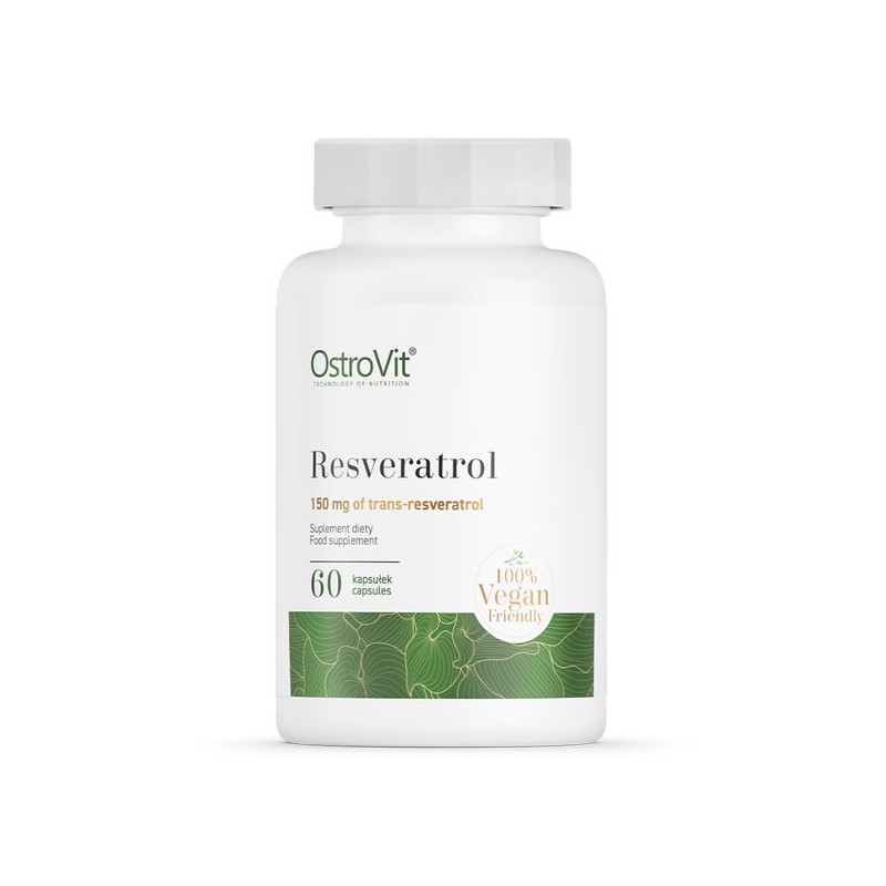 Resveratrol Trans Vege 60 Capsule, OstroVit Resveratrol Trans Vege beneficii: mentine sanatatea colonului, antioxidant natural p