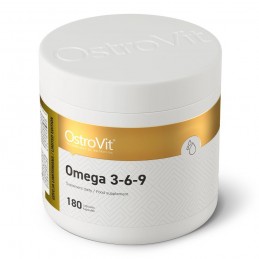 OstroVit Omega 3-6-9 180 Capsule (pentru colesterol si triglicerde marite) OMEGA 3-6-9: Sprijină sănătatea inimii si un nivel să