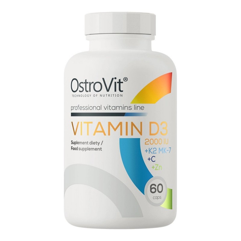 OstroVit D3 2000 IU + K2 MK-7 + C + Zinc 60 Capsule – Imunitate Beneficii: va permite sa aveti grija de sanatate, sustine formar