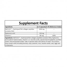 Muscle Power Marine Colagen + Hialuronic Acid + Vitamina C 120 Capsule, Naticol Beneficii Colagen marin + Acid Hialuronic si Vit