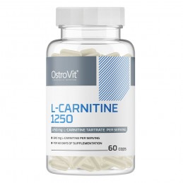 OstroVit L-Carnitina 1250 60 Capsule Beneficii L-Carnitina: susține procesele de ardere a grăsimilor, accelerează regenerarea po