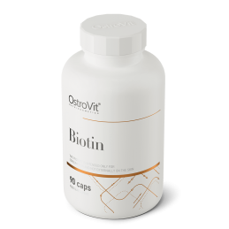 Biotina Vege 2500 mcg 90 Capsule, OstroVit Biotina beneficii: importanta pentru par, piele si sanatatea unghiilor, nutrient esen