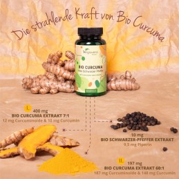 Vegavero Curcumina + Piperina Organic 60 Capsule – Suport Articulatii Curcuma beneficii pentru sanatate: capacitate anti-inflama