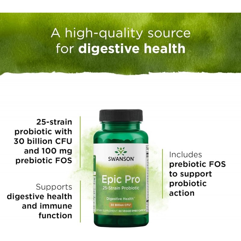 Epic Pro - Probiotic 30 miliarde CFU 30 Capsule, Swanson - 1 | YEO