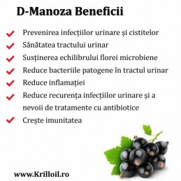 D-Mannose (D-Manoza) 700 mg 60 Capsule (Infectii urinare) Swanson D-Mannose beneficii: menținerea eficienței antibioticelor impo
