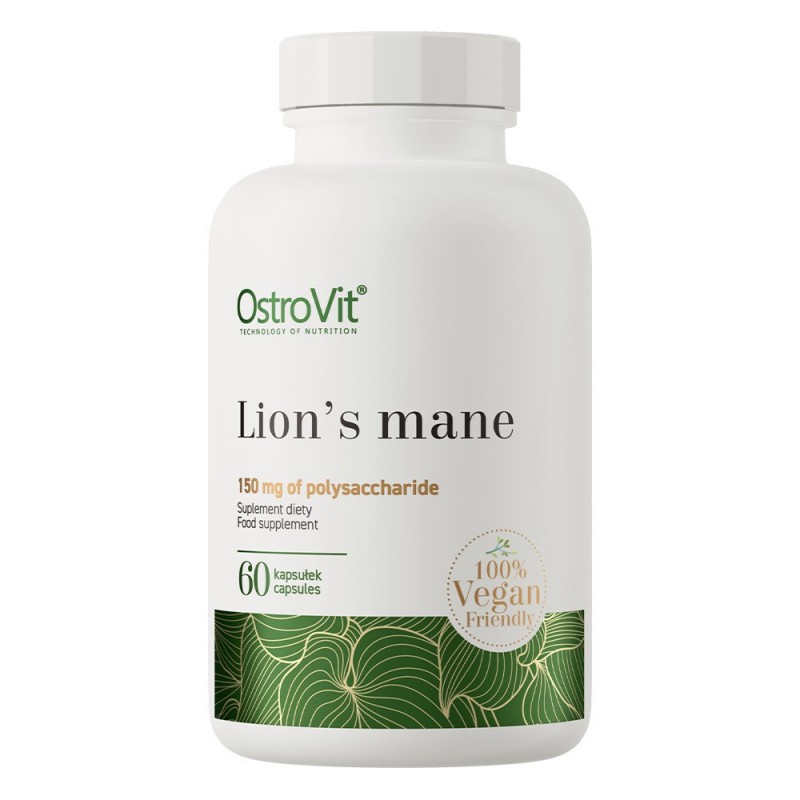 Lion's Mane vege - Coama leului 60 Capsule, OstroVit Lion's Mane vege - Coama leului Beneficii: nootropic, bun antioxidant, supo