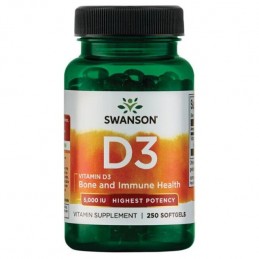 Vitamina D3 5000 IU 250 Capsule, Swanson Vitamina D3 5000 IU Beneficii: ajuta la mentinerea sanatatii si la buna functionare a s