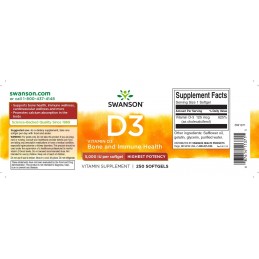 Vitamina D3 5000 IU 250 Capsule, Swanson Vitamina D3 5000 IU Beneficii: ajuta la mentinerea sanatatii si la buna functionare a s