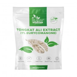 Tongkat Ali Extract (1% Eurycomanone) 90 Capsule, Raw Powders Tongkat Ali Extract beneficii: creste libidoul natural, creste dor