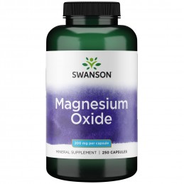 Magnesium Oxide 200mg 250 capsule Swanson Magnesium Oxide - una din cele mai comune săruri de magneziu ce contine o cantitate ma