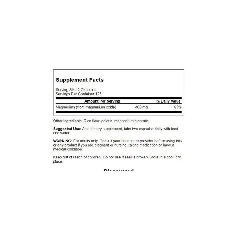 Magnesium Oxide 200mg 250 capsule Swanson - 1 | YEO