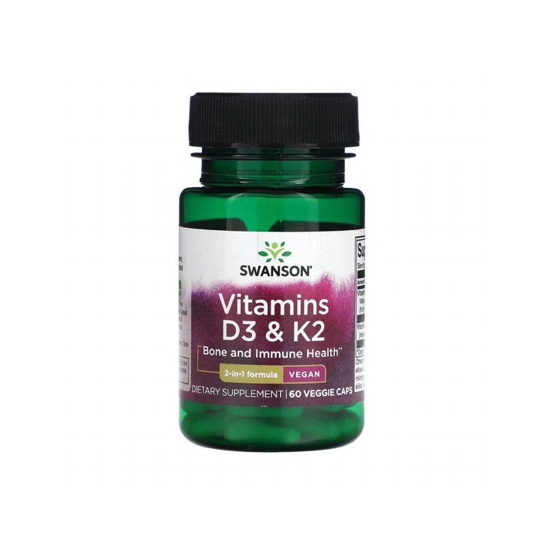 Swanson Vitamin D3 2000 IU + K2 MK-7 75 mcg 60 Capsule – Oase si Imunitate VITAMINA D3 2000 ui + K2 beneficii: creste mineraliza