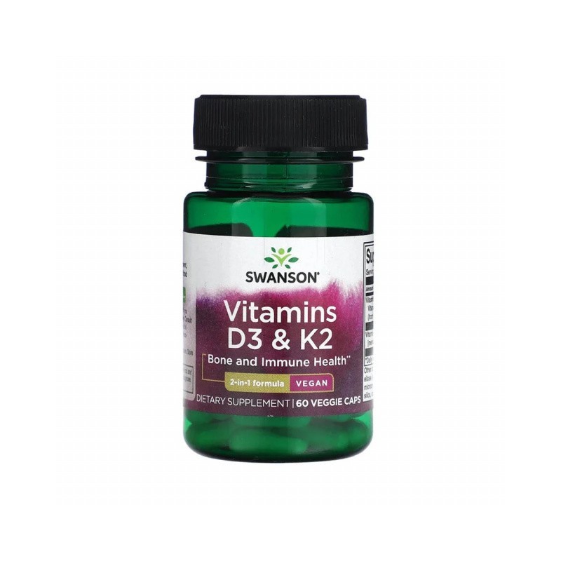 Vitamin D3 2.000 IU + K2 MK-7 75mcg 60 Capsule Swanson