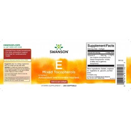 Vitamin E-400 Mixed Tocopherols 400IU (268mg) 250 Capsule moi Swanson Beneficii Vitamina E: antioxidant puternic, ajută la forma