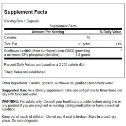 Lecitina din floarea soarelui 1.200mg 90 Capsule moi Swanson BENEFICII LECITINA poate imbunatati starea generala a corpului, poa