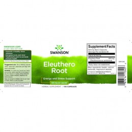 Swanson Eleuthero 425 mg – 120 Capsule – Energie, Stres si Rezistenta Naturala Ginsengul siberian ajuta la combaterea efectelor 