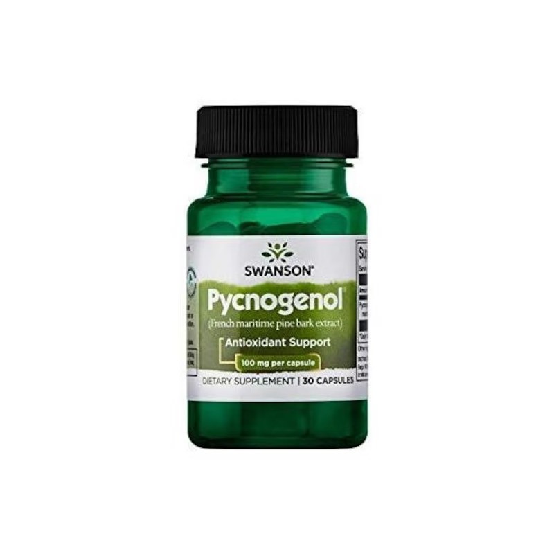 Pycnogenol 100mg 30 Capsule Swanson BENEFICII PYCNOGENOL: un puternic antioxidant, sprijina echilibrul colesterolului sanatos, a