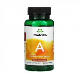 Vitamin A 10.000 IU 250 gelule Swanson Beneficii Vitamina A: Vitamina A este esentiala pentru sanatatea ochilor, ajuta la echili