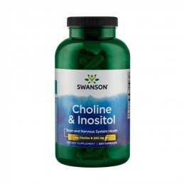 Choline & Inositol 250 Capsule Swanson Choline + Inositol beneficii: sustine functionarea sistemului nervos, participa la metabo