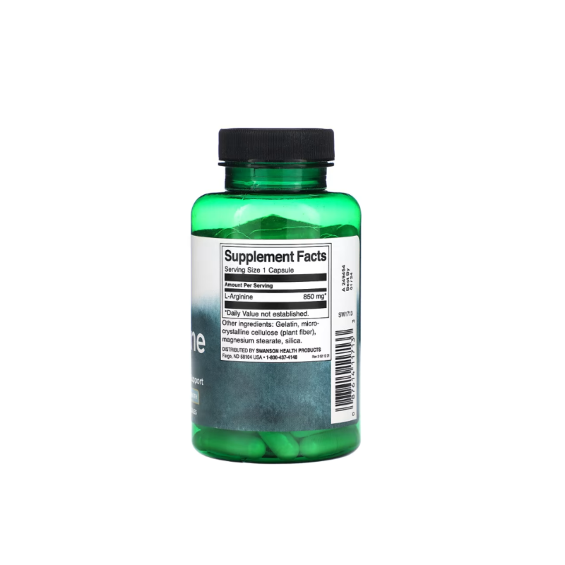 L-Arginine 850mg 90 Capsule Swanson - 2 | YEO