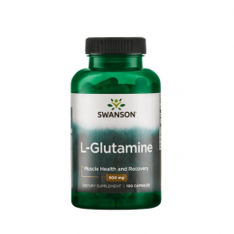 L-Glutamine 500mg 100 Capsule Swanson Beneficii L-Glutamina: poate ajuta recuperarea dupa exercitii fizice, aminoacid important,