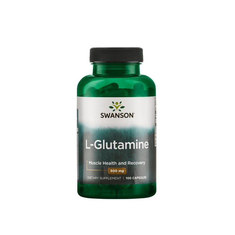 L-Glutamine 500mg 100 Capsule Swanson Beneficii L-Glutamina: poate ajuta recuperarea dupa exercitii fizice, aminoacid important,