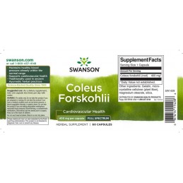 Swanson Full Spectrum Coleus Forskohlii 400 mg, 60 capsule – Metabolism si Slabire Naturala Forskolin este compus, care poate aj
