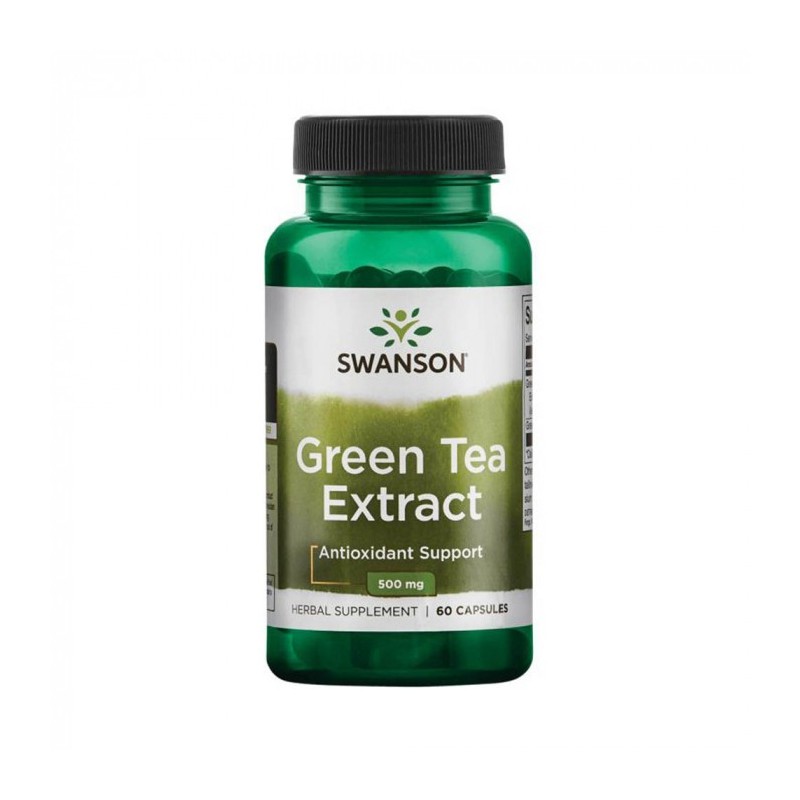 Green Tea Extract (Ceai verde) 500mg 60 Capsule Swanson Ceaiul verde: Promovează o sănătate bună, ajută la creșterea energiei, a