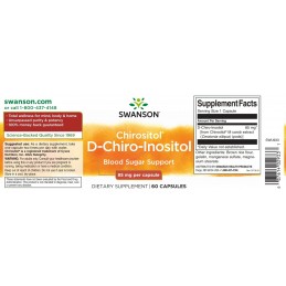 Chirositol - D-Chiro-Inositol 60 Capsule Swanson Chirositol D-Chiro-Inositol, 85 mg, Swanson este un supliment alimentar inovato