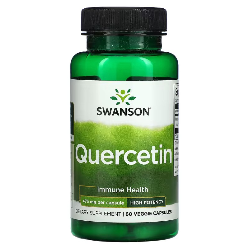 Quercetin High Potency 475mg 60 Capsule Swanson Beneficii Quercetin: ajută la susținerea sistemului imunitar, poate reduce simpt